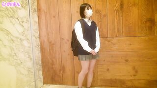 抵抗弱めのおとなしいJ◯がローターでビクビクさせて感じまくりｗトイレで無許可の生中出しｗ jav jvip