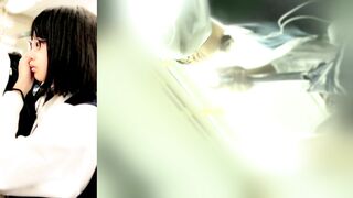 【眼鏡っ娘】スレンダー制服ロリメガネJK逆さ撮り【顔出し】 voyeur jp 160526