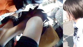 顔出し 真面目そうなjkのえっちな生パンを逆さ撮り ぶっかけ voyeur jp